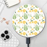 Flowers on a white background pattern                                                              Wireless Fast Charger