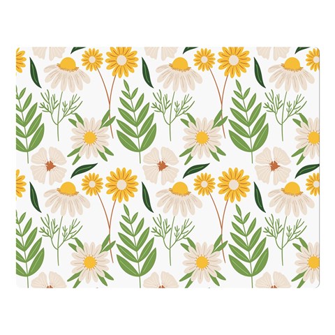 Flowers on a white background pattern                                                             One Side Premium Plush Fleece Blanket (Large) from ArtsNow.com 80 x60  Blanket Front