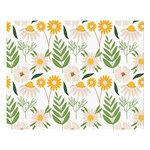 Flowers on a white background pattern                                                             One Side Premium Plush Fleece Blanket (Large)