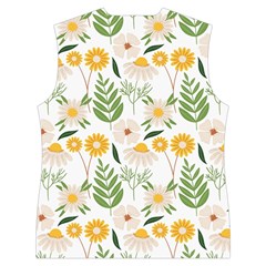 Flowers on a white background pattern                                                                 Women s Button Up Puffer Vest from ArtsNow.com Back