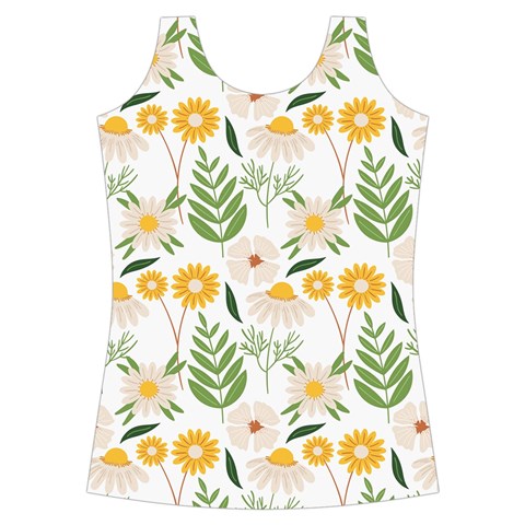 Flowers on a white background pattern                                                                   Criss cross Back Tank Top from ArtsNow.com Front