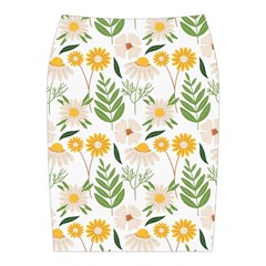 Flowers on a white background pattern                                                                   Midi Wrap Pencil Skirt from ArtsNow.com Back