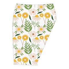 Flowers on a white background pattern                                                                   Midi Wrap Pencil Skirt from ArtsNow.com  Front Right 