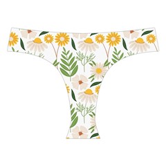 Flowers on a white background pattern                                                                   Cross Back Hipster Bikini Set from ArtsNow.com Front Under