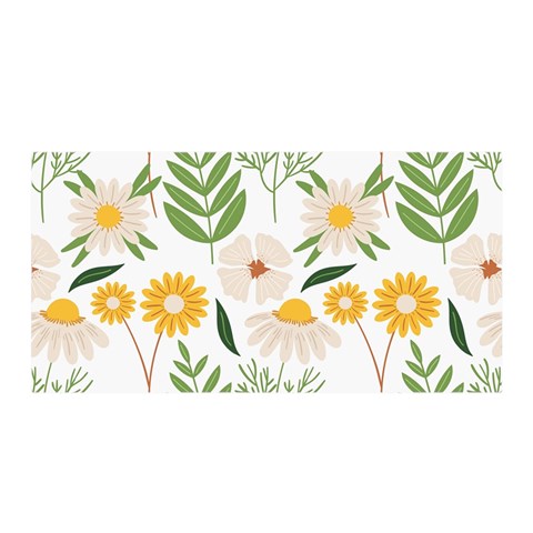 Flowers on a white background pattern                                                                   Satin Wrap from ArtsNow.com Front