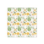 Flowers on a white background pattern                                                                    Satin Bandana Scarf