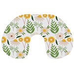 Flowers on a white background pattern                                                                    Travel Neck Pillow