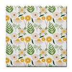 Flowers on a white background pattern                                                                    Tile Coaster