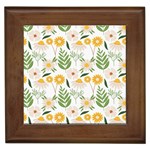 Flowers on a white background pattern                                                                    Framed Tile