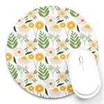 Flowers on a white background pattern                                                                    Round Mousepad