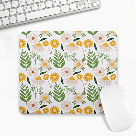 Flowers on a white background pattern                                                                    Large Mousepad from ArtsNow.com Front