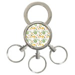 Flowers on a white background pattern                                                                    3-Ring Key Chain