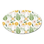 Flowers on a white background pattern                                                                    Magnet (Oval)