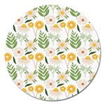 Flowers on a white background pattern                                                                    Magnet 5  (Round)