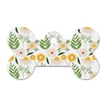 Flowers on a white background pattern                                                                    Dog Tag Bone (One Side)