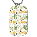 Flowers on a white background pattern                                                                    Dog Tag (One Side)