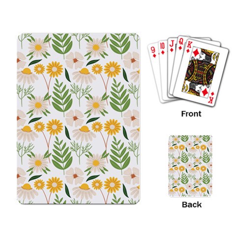 Flowers on a white background pattern                                                                    Playing Cards Single Design from ArtsNow.com Back