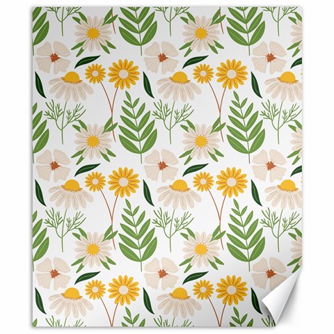 Flowers on a white background pattern                                                                    Canvas 8  x 10  from ArtsNow.com 8.15 x9.66  Canvas - 1