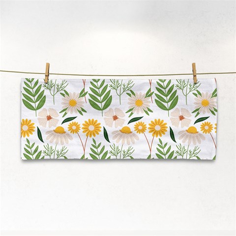 Flowers on a white background pattern                                                                    Hand Towel from ArtsNow.com Front