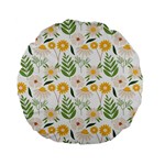 Flowers on a white background pattern                                                                   Standard 15  Premium Flano Round Cushion