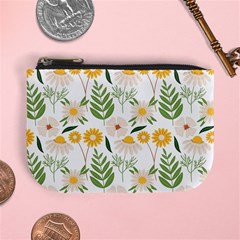 Flowers on a white background pattern                                                                   Mini Coin Purse from ArtsNow.com Front