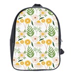 Flowers on a white background pattern                                                                    School Bag (Large)