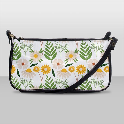 Flowers on a white background pattern                                                                    Shoulder Clutch Bag from ArtsNow.com Front