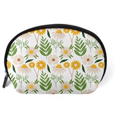 Flowers on a white background pattern                                                                    Accessory Pouch from ArtsNow.com Back