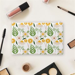 Flowers on a white background pattern                                                                    Cosmetic Bag from ArtsNow.com Back