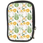 Flowers on a white background pattern                                                                    Compact Camera Leather Case