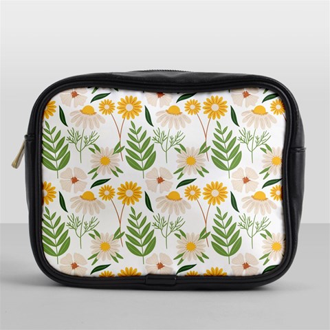 Flowers on a white background pattern                                                                    Mini Toiletries Bag (One Side) from ArtsNow.com Front