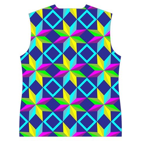 Colorful stars pattern                                                                  Women s Button Up Puffer Vest from ArtsNow.com Back