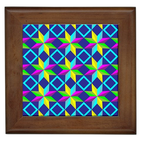 Colorful stars pattern                                                                     Framed Tile from ArtsNow.com Front