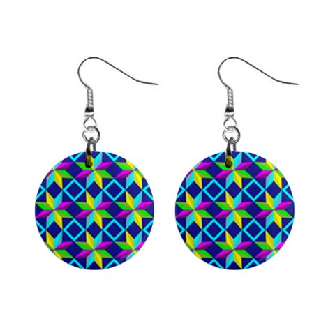 Colorful stars pattern                                                                     1  Button Earrings from ArtsNow.com Front