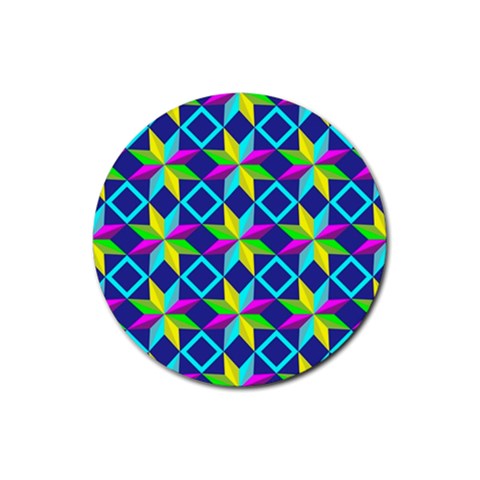 Colorful stars pattern                                                                     Rubber Coaster (Round) from ArtsNow.com Front