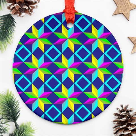 Colorful stars pattern                                                                     Ornament (Round) from ArtsNow.com Front