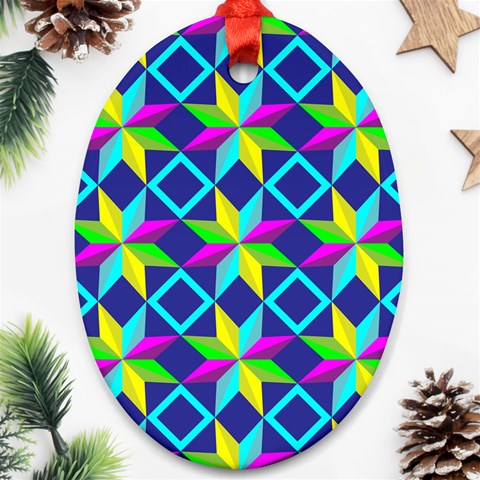 Colorful stars pattern                                                                     Ornament (Oval) from ArtsNow.com Front