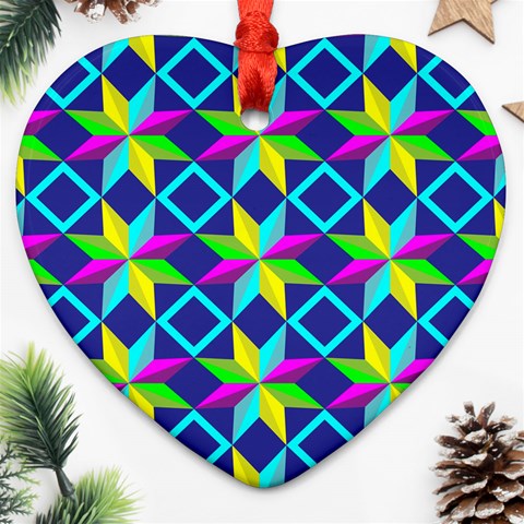 Colorful stars pattern                                                                     Ornament (Heart) from ArtsNow.com Front