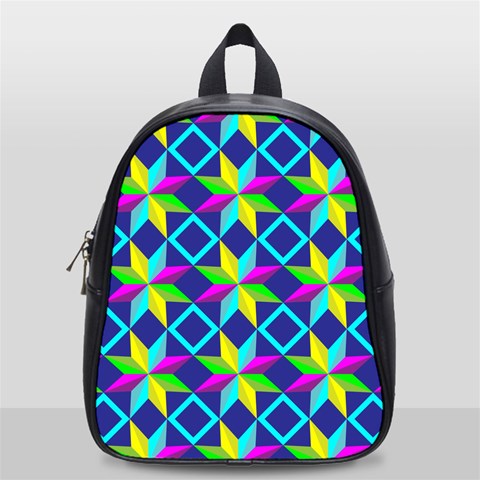 Colorful stars pattern                                                                     School Bag (Small) from ArtsNow.com Front