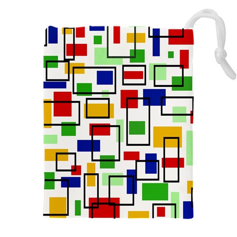 Colorful rectangles                                                                  Drawstring Pouch (5XL) from ArtsNow.com Front