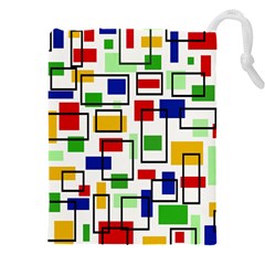 Colorful rectangles                                                                  Drawstring Pouch (5XL) from ArtsNow.com Front