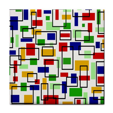 Colorful rectangles                                                                      Tile Coaster from ArtsNow.com Front