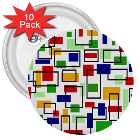 Colorful rectangles                                                                      3  Button (10 pack) from ArtsNow.com Front