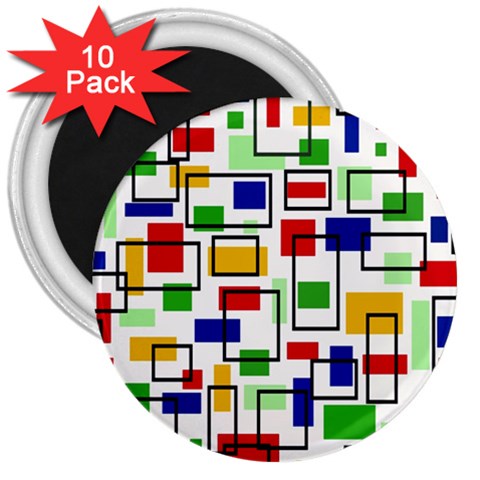 Colorful rectangles                                                                      3  Magnet (10 pack) from ArtsNow.com Front