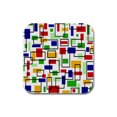 Colorful rectangles                                                                      Rubber Square Coaster (4 pack) from ArtsNow.com Front