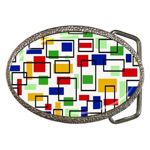 Colorful rectangles                                                                      Belt Buckle from ArtsNow.com Front