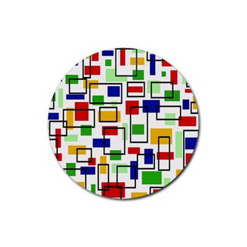 Colorful rectangles                                                                      Rubber Round Coaster (4 pack) from ArtsNow.com Front