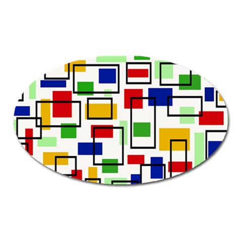 Colorful rectangles                                                                      Magnet (Oval) from ArtsNow.com Front