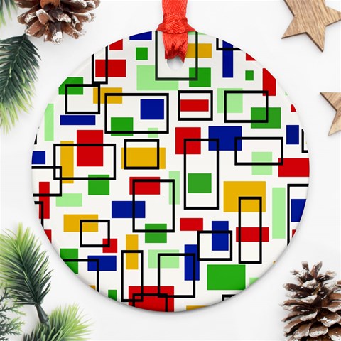 Colorful rectangles                                                                      Ornament (Round) from ArtsNow.com Front