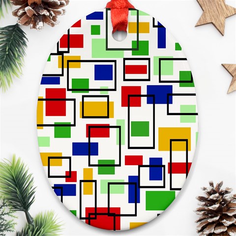 Colorful rectangles                                                                      Ornament (Oval) from ArtsNow.com Front